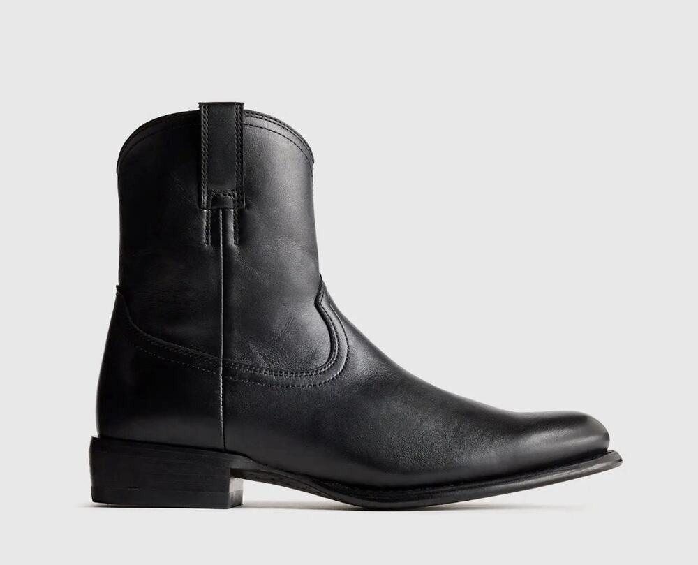 NEW Quince Crafted Leather Western Zip Boot •Men 11• Black Boots $175